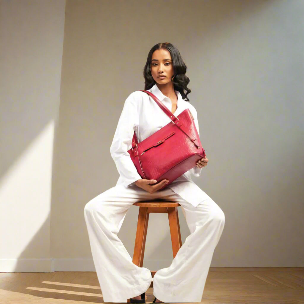 Women's Leather Hand Bag – Chic Frame Accessory Purse for Essentials